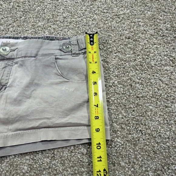 Y2k Low Rise Roxy Short Shorts Gray Faded Stretch Low Rise Essentials 34' Waist - Picture 10 of 10